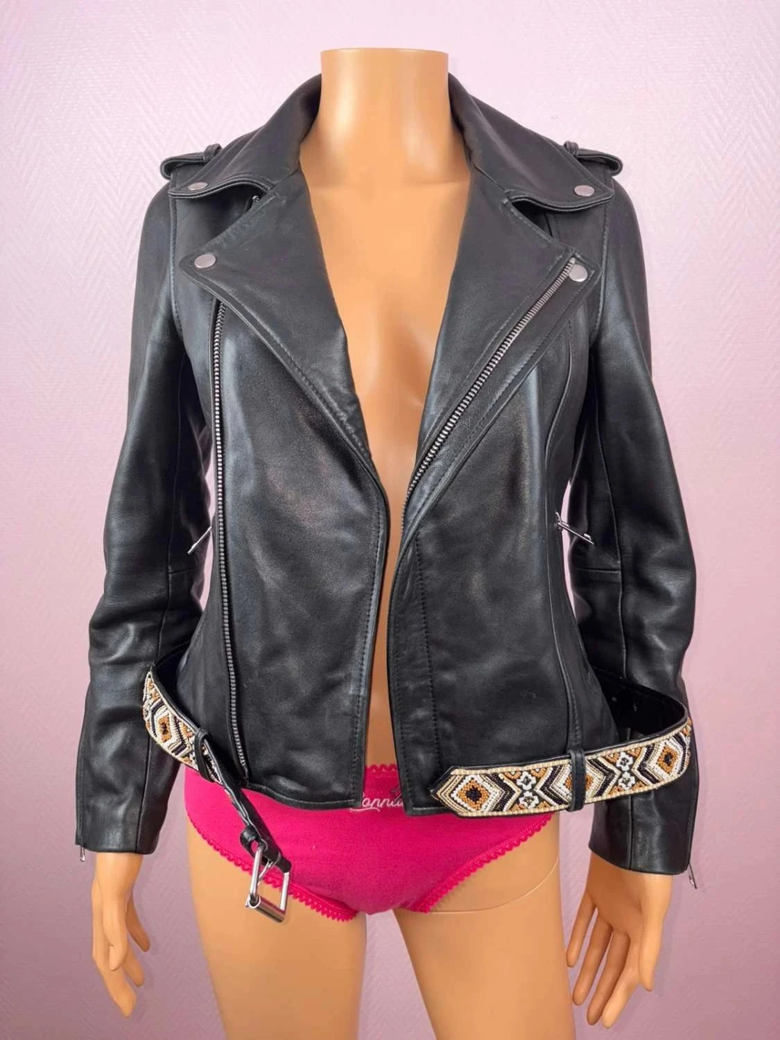 Chaqueta de cuero Maje talla 36 sin usar – photo 8